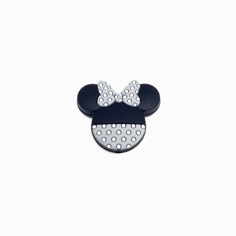 Contas de silicone minnie 35x30mm CINZA