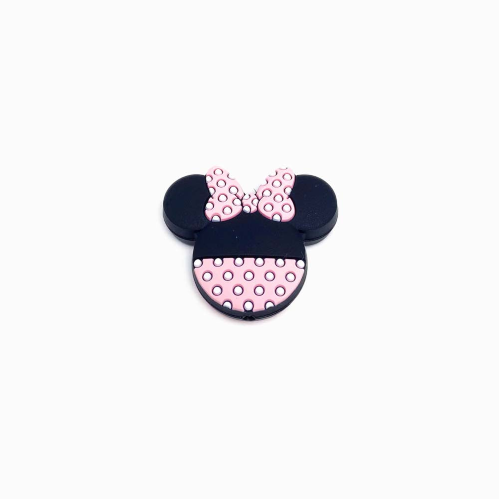 Contas de silicone minnie 35x30mm ROSA BEBÉ