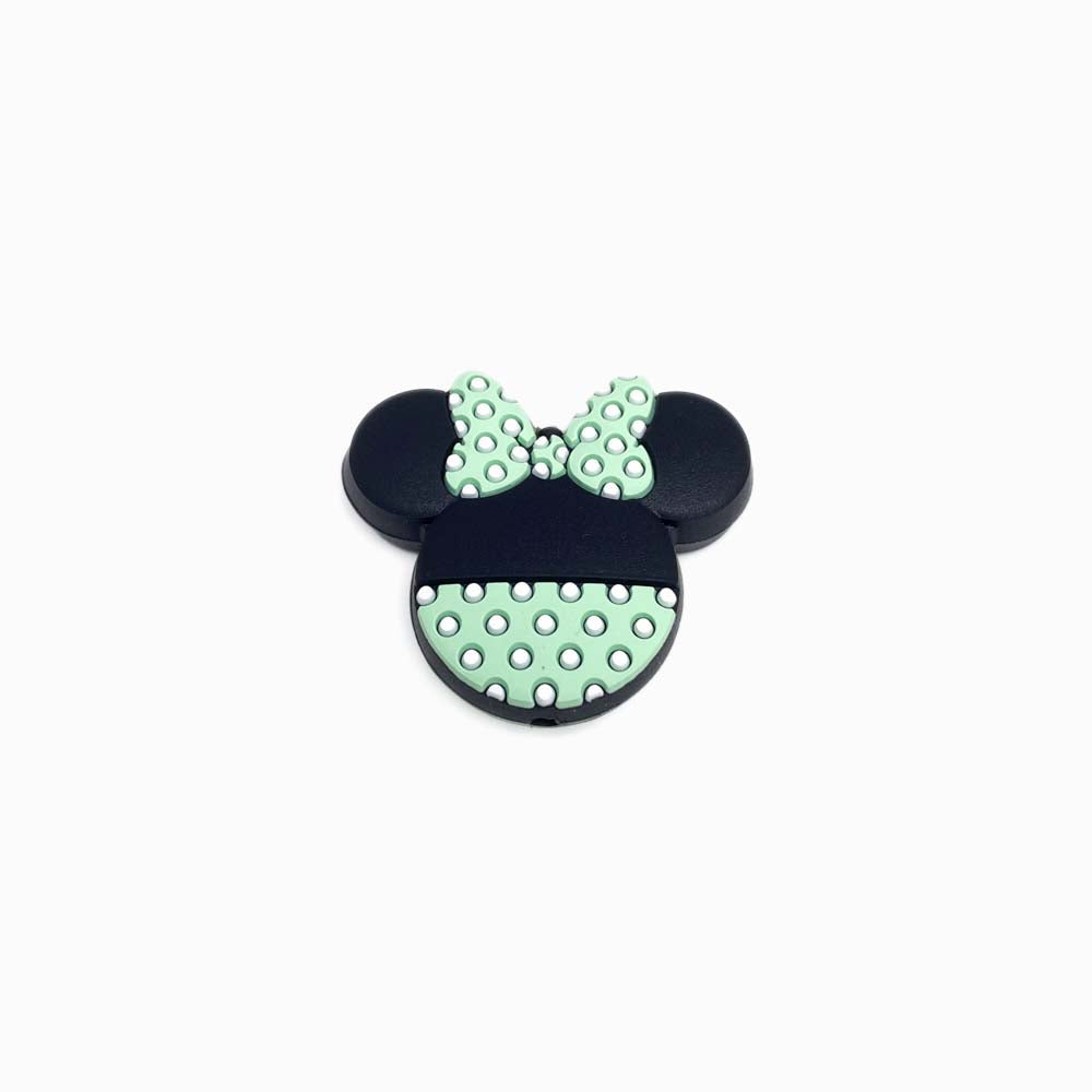Contas de silicone minnie 35x30mm VERDE ÁGUA