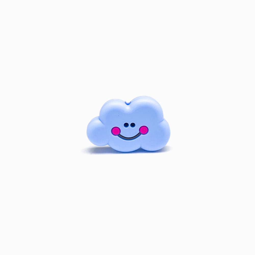Contas de Silicone Nuvem com Smile 30x20mm AZUL BEBÉ