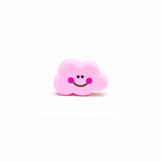Contas de Silicone Nuvem com Smile 30x20mm ROSA BEBÉ