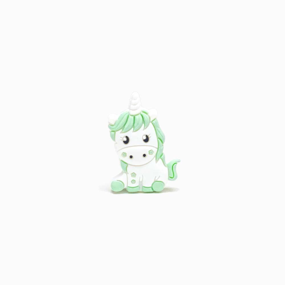 Contas de Silicone para Prendedor de Chucha Unicórnio 35x25mm VERDE ÁGIA