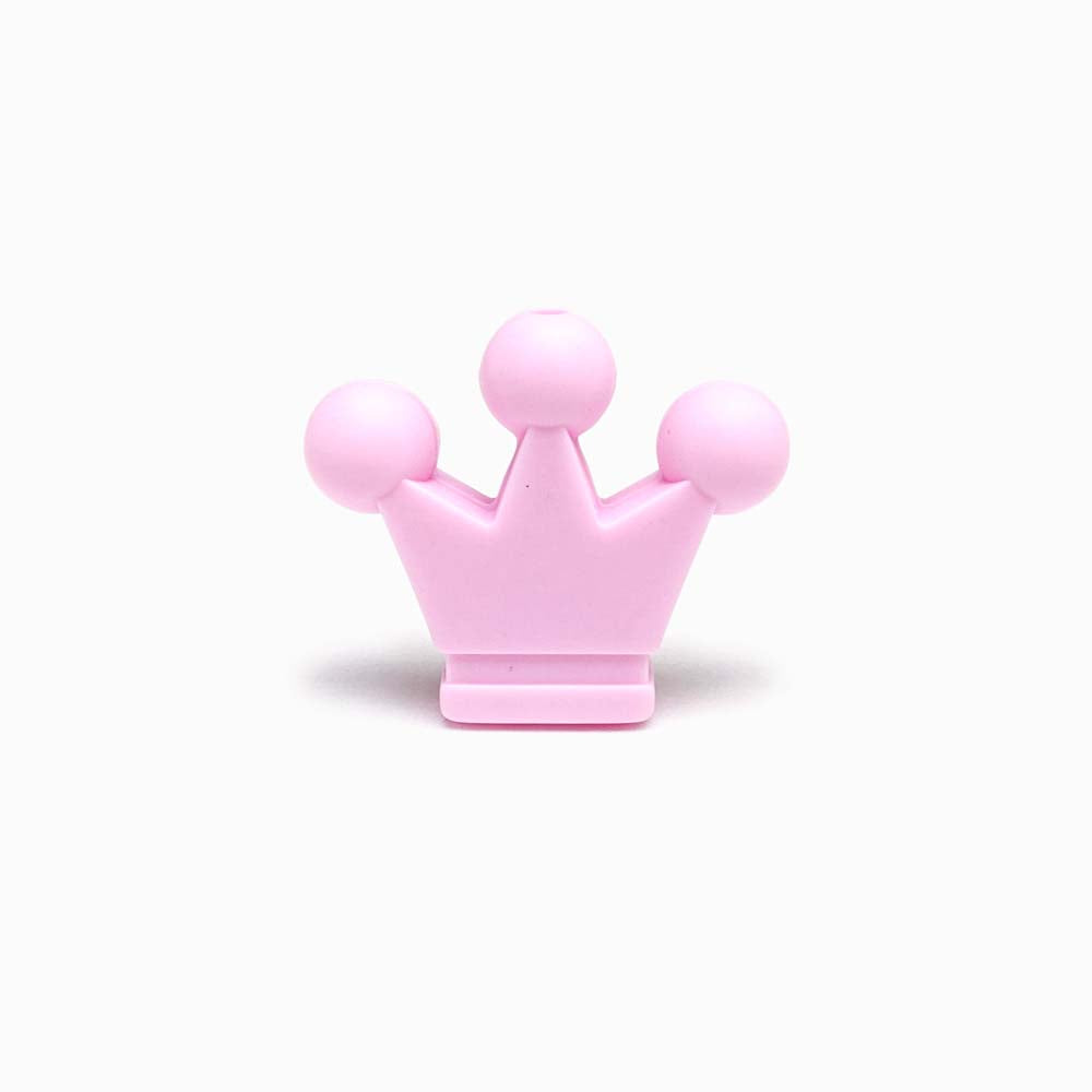Contas de Silicone Coroa 38x28mm ROSA BEBÉ