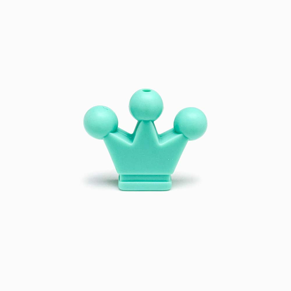 Contas de Silicone Coroa 38x28mm TURQUESA
