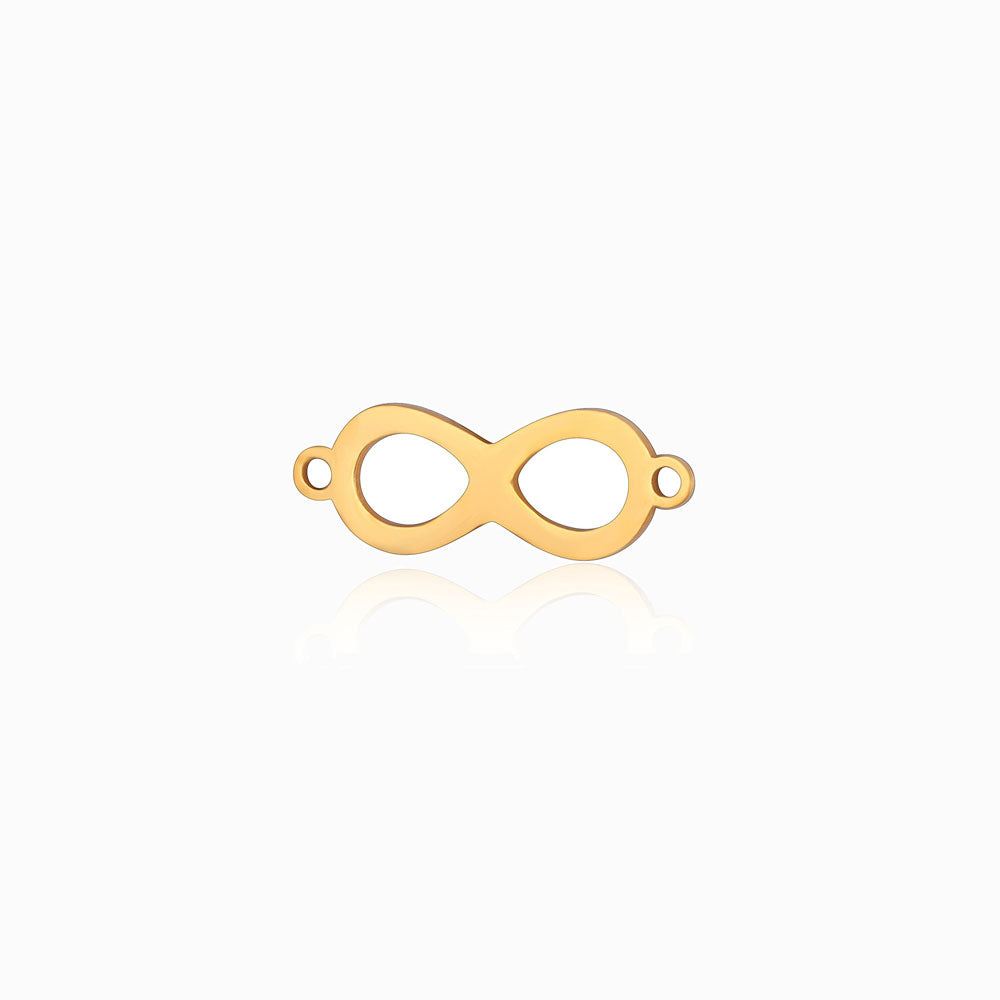 Entremeio Símbolo do Infinito 20x8mm - Aço Inox Dourado com Acabamento Espelhado