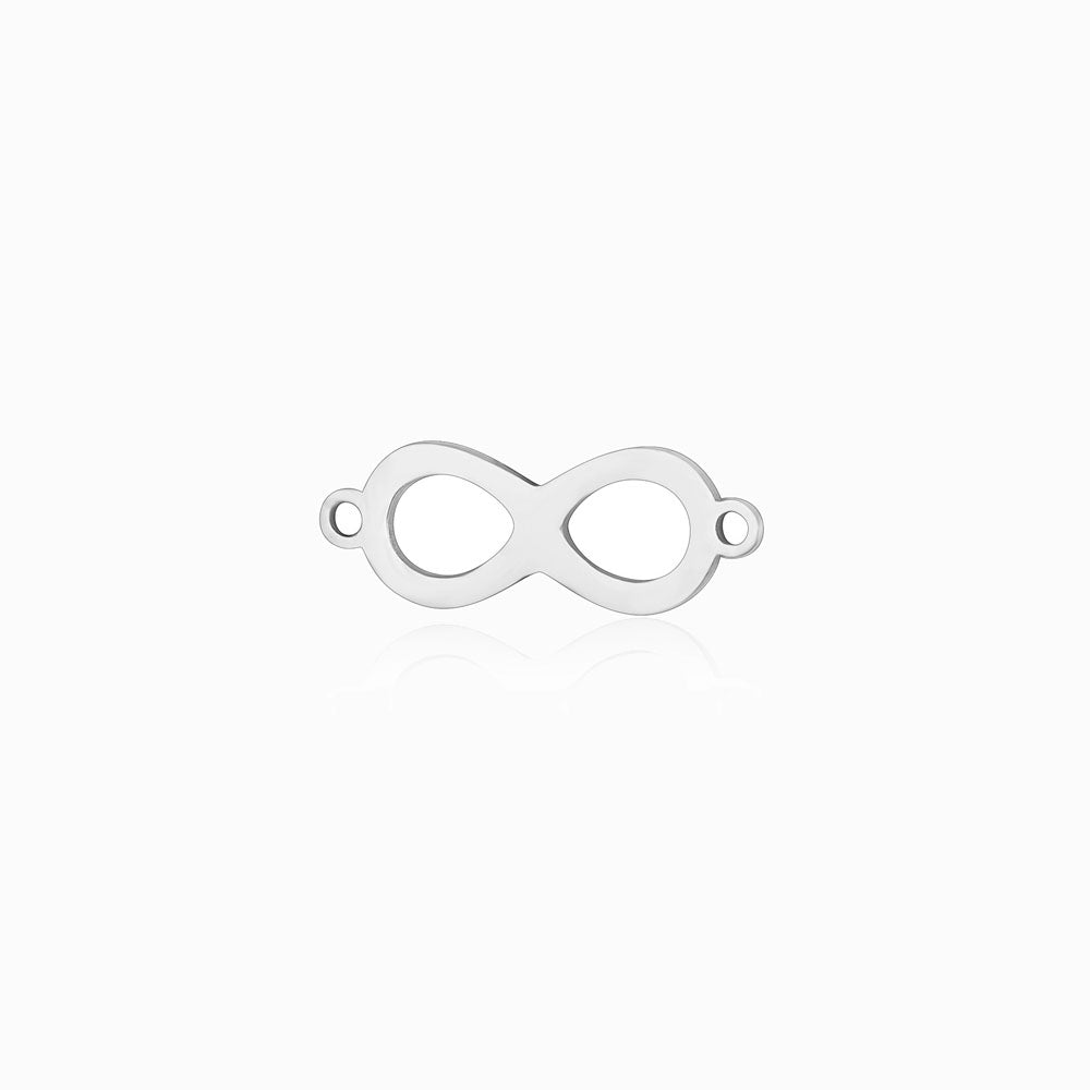 Entremeio Símbolo do Infinito 20x8mm - Aço Inox Prateado com Acabamento Espelhado