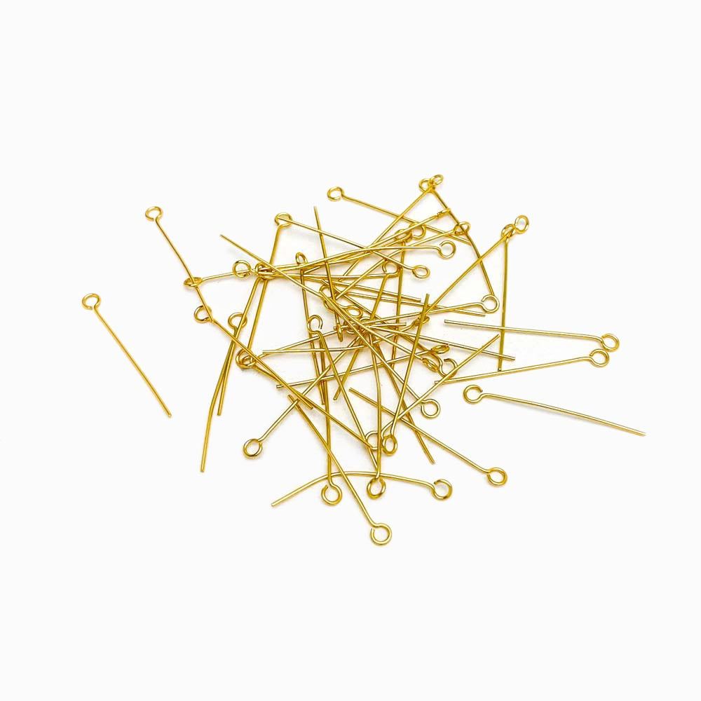Pack 50 Espigões Argola 28x0.6mm - Aço Inox Dourado
