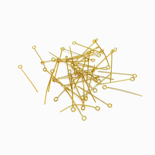 Pack 50 Espigões Argola 28x0.6mm - Aço Inox Dourado