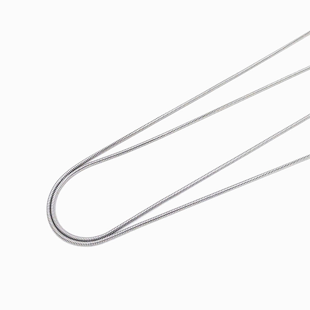 Fio malha snake em aço inox prateado 1mm