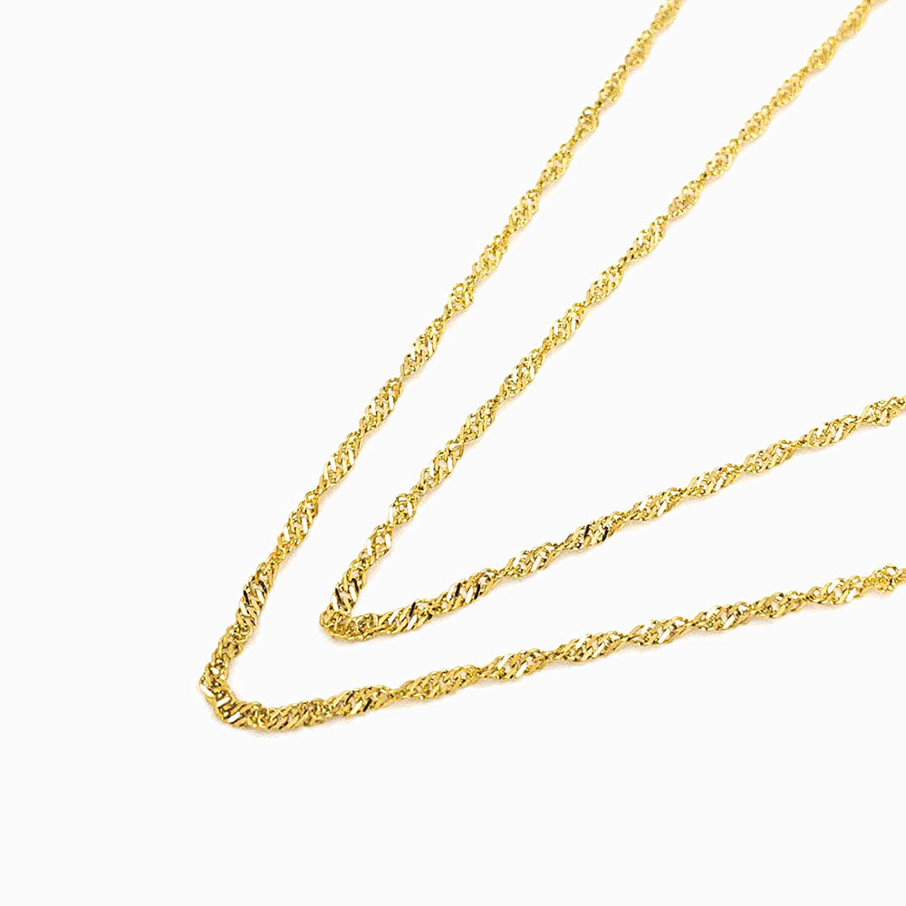Fio malha singapura de aço inoxidável dourado 2mm