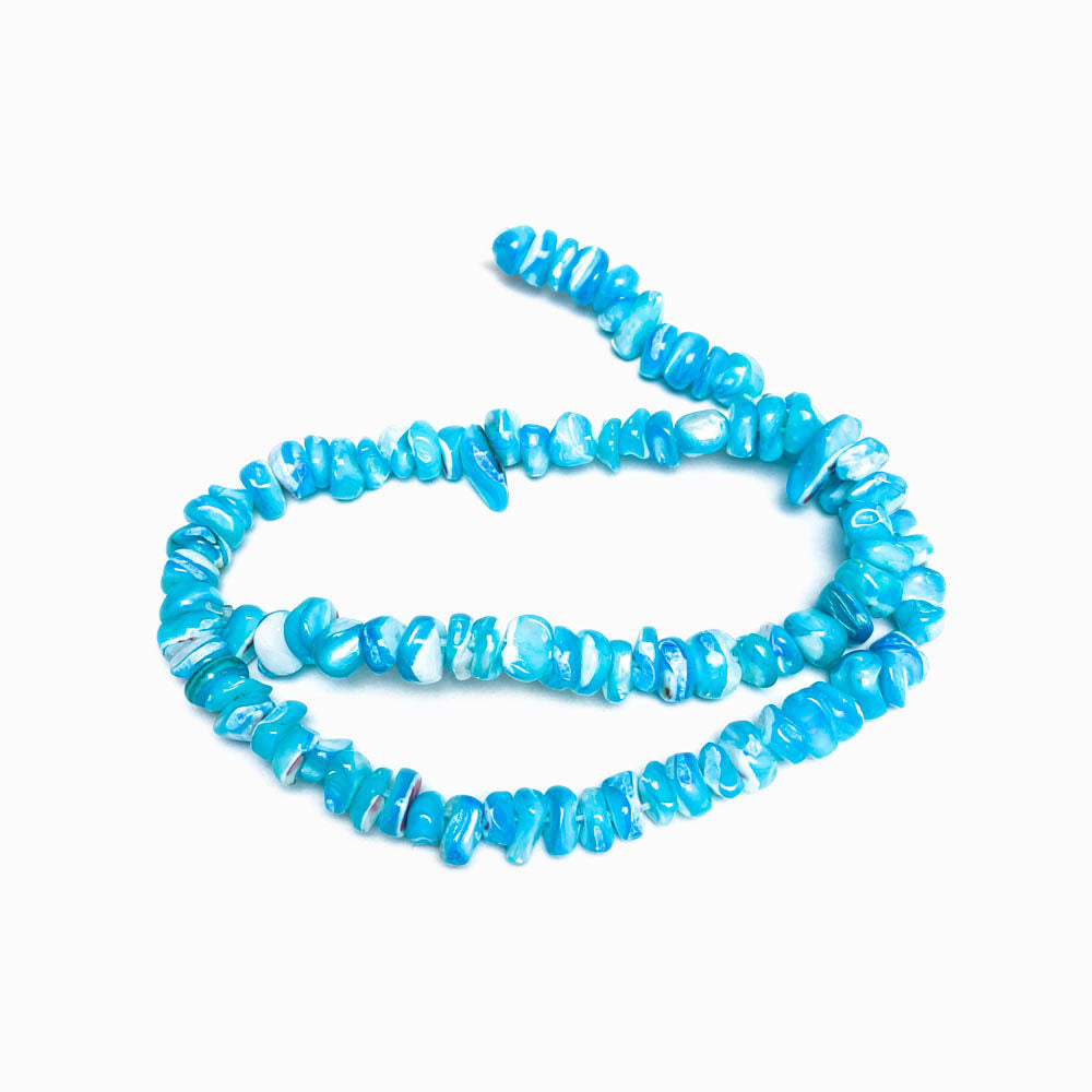 FIADA CONTAS DE MADREPEROLAS 7.5MM AZUL PISCINA