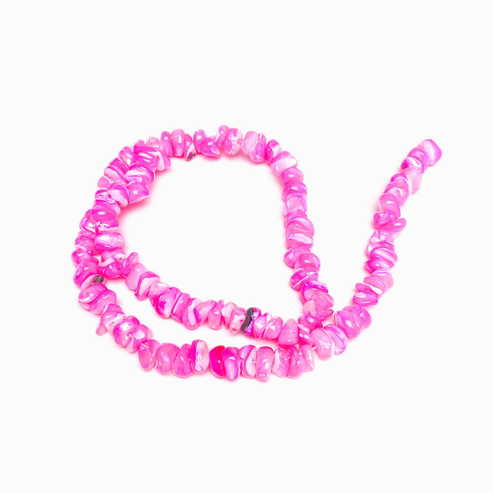 FIADA CONTAS DE MADREPEROLAS 7.5MM ROSA CHOQUE