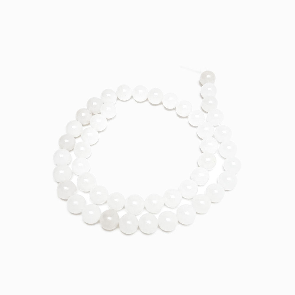 Fiada Contas Jade Branco 8mm