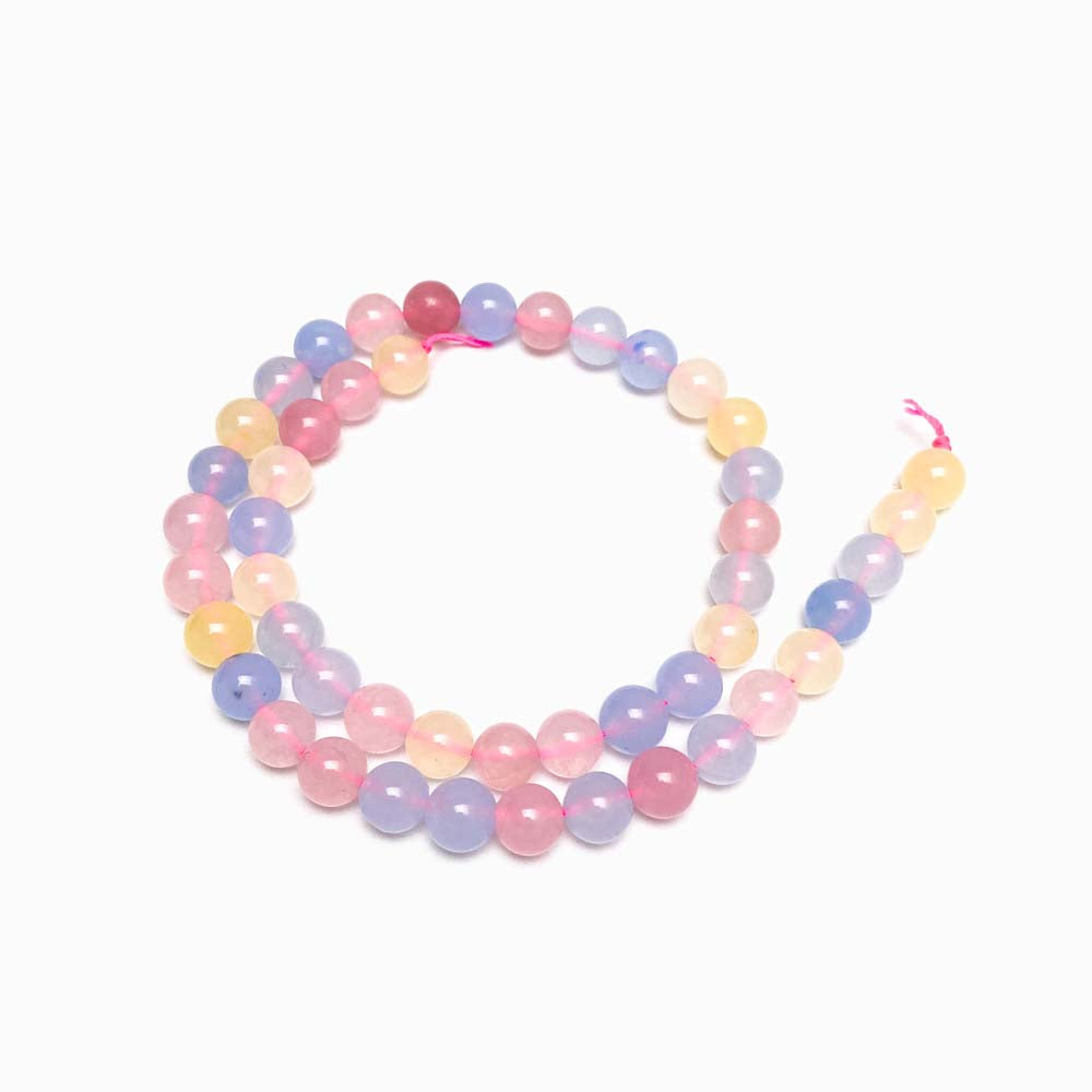Fiada Contas Quartzo Rosa Azul Mix 8mm