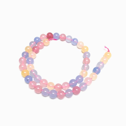 Fiada Contas Quartzo Rosa Azul Mix 8mm
