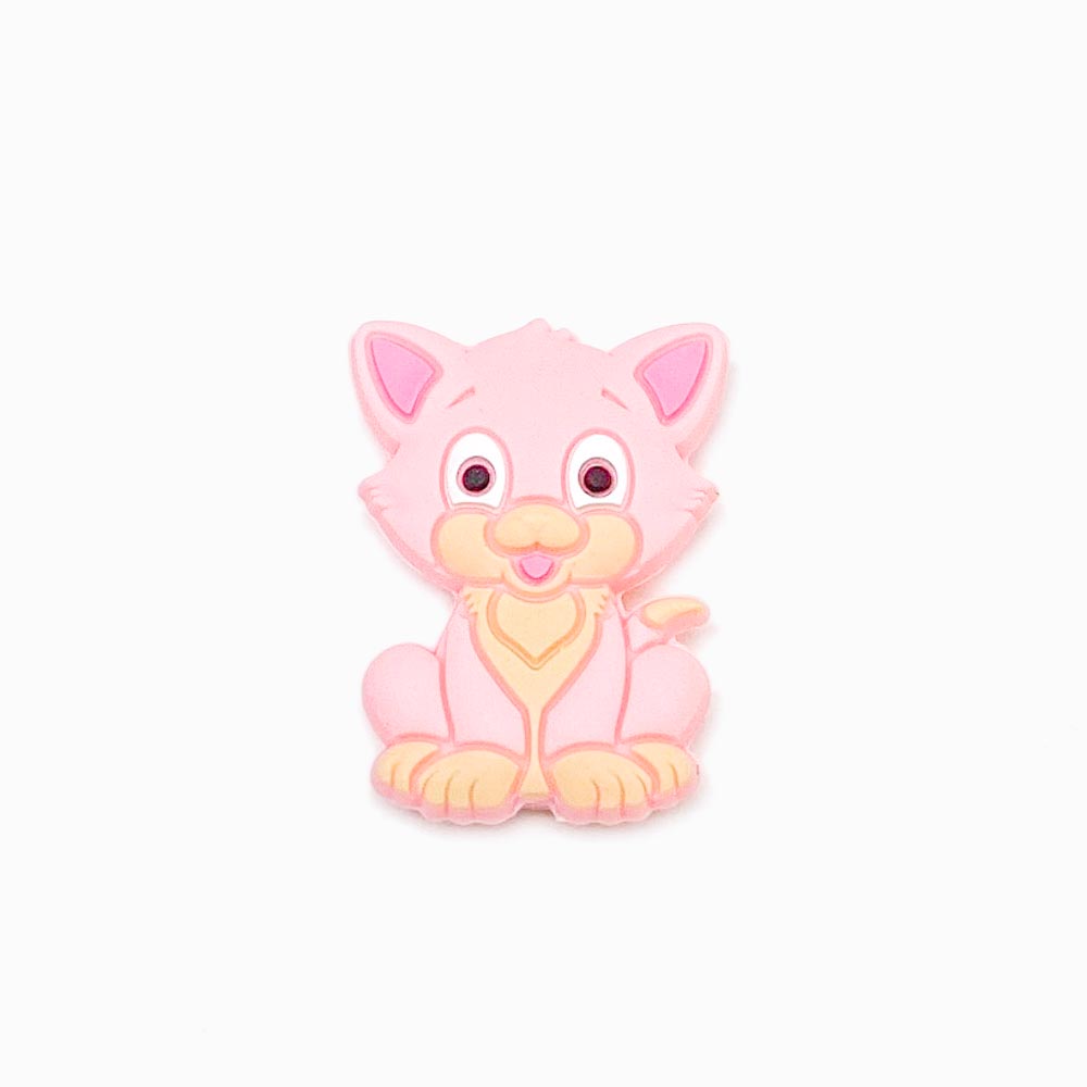 Contas de silicone para prendedor de chucha caozinho 30x22mm rosa