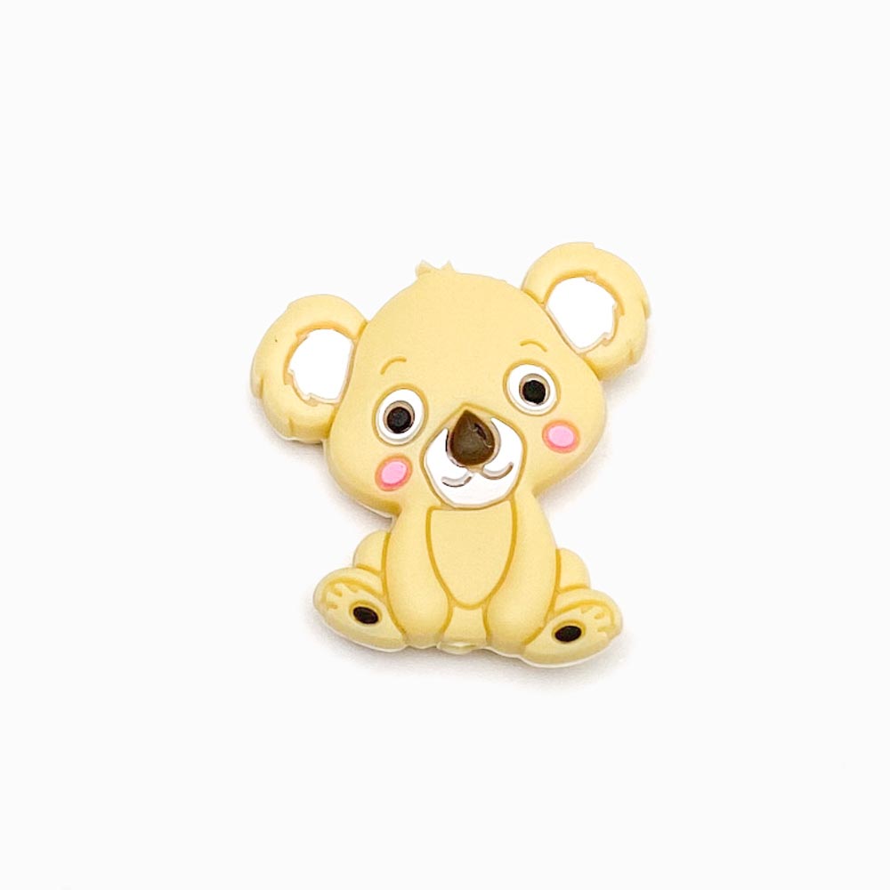 Contas de silicone para prendedor de chucha koala 30x29mm amarelo torrado