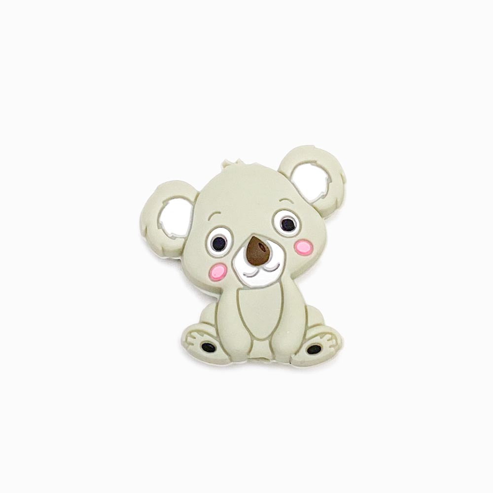 Contas de silicone para prendedor de chucha koala 30x29mm cinza