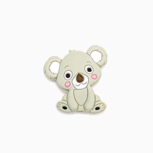 Contas de silicone para prendedor de chucha koala 30x29mm cinza