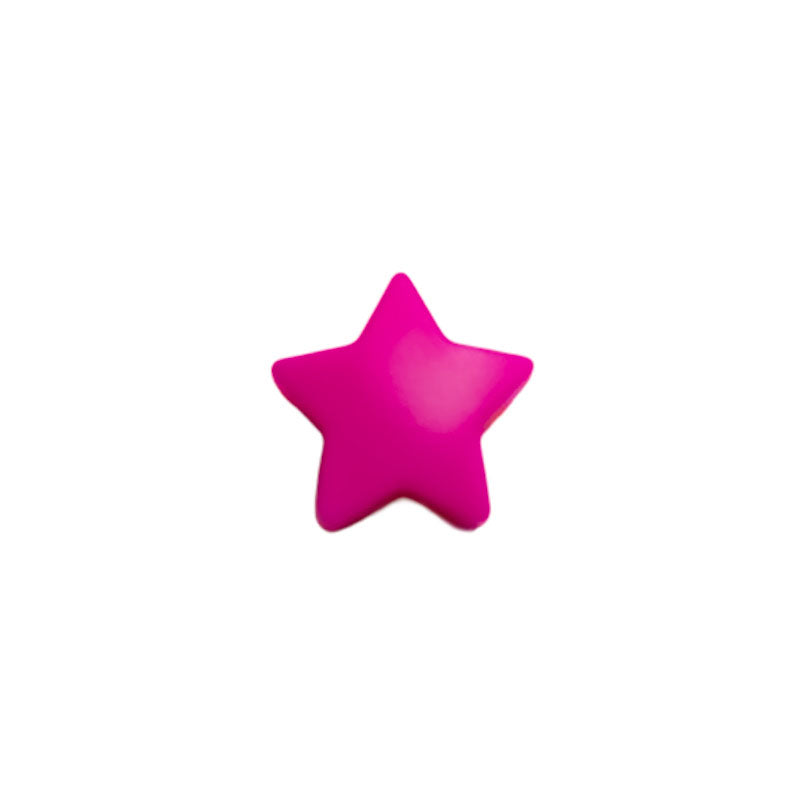 Contas de silicone estrela rosa choque