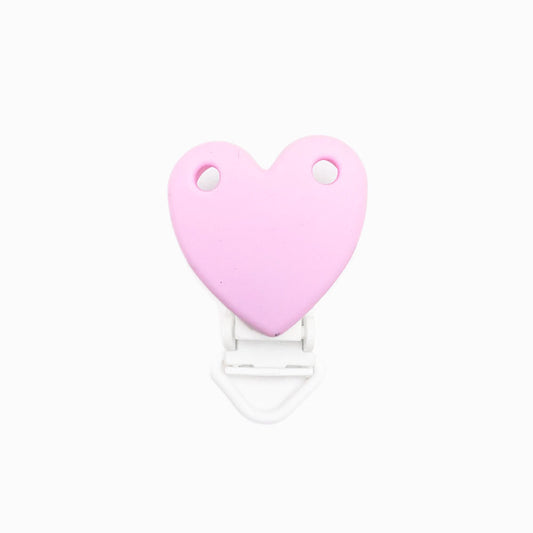 Mola para Chupeta de Silicone Coração ROSA BEBÉ