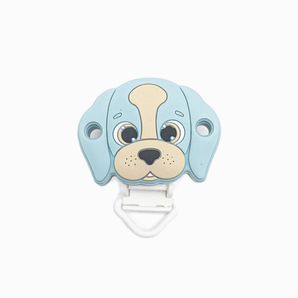 Mola para Chupeta de Silicone Pug AZUL CLARO