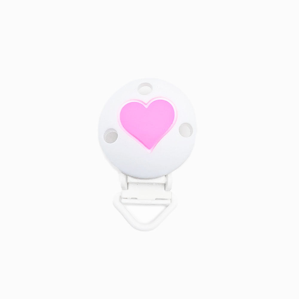 Mola para Chupeta de Silicone Clássico Coração BRANCO