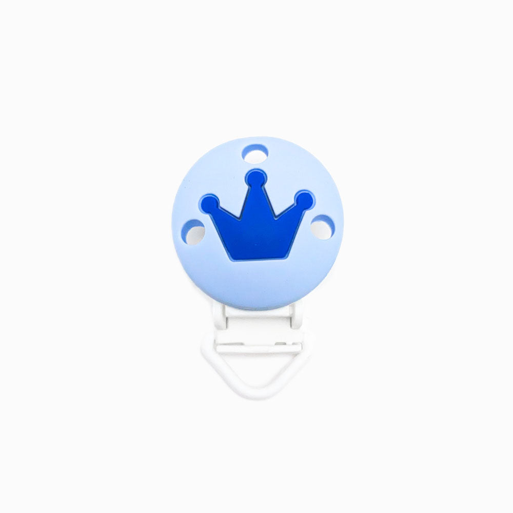 Mola para Chupeta de Silicone Clássico Coroa AZUL BEBÉ