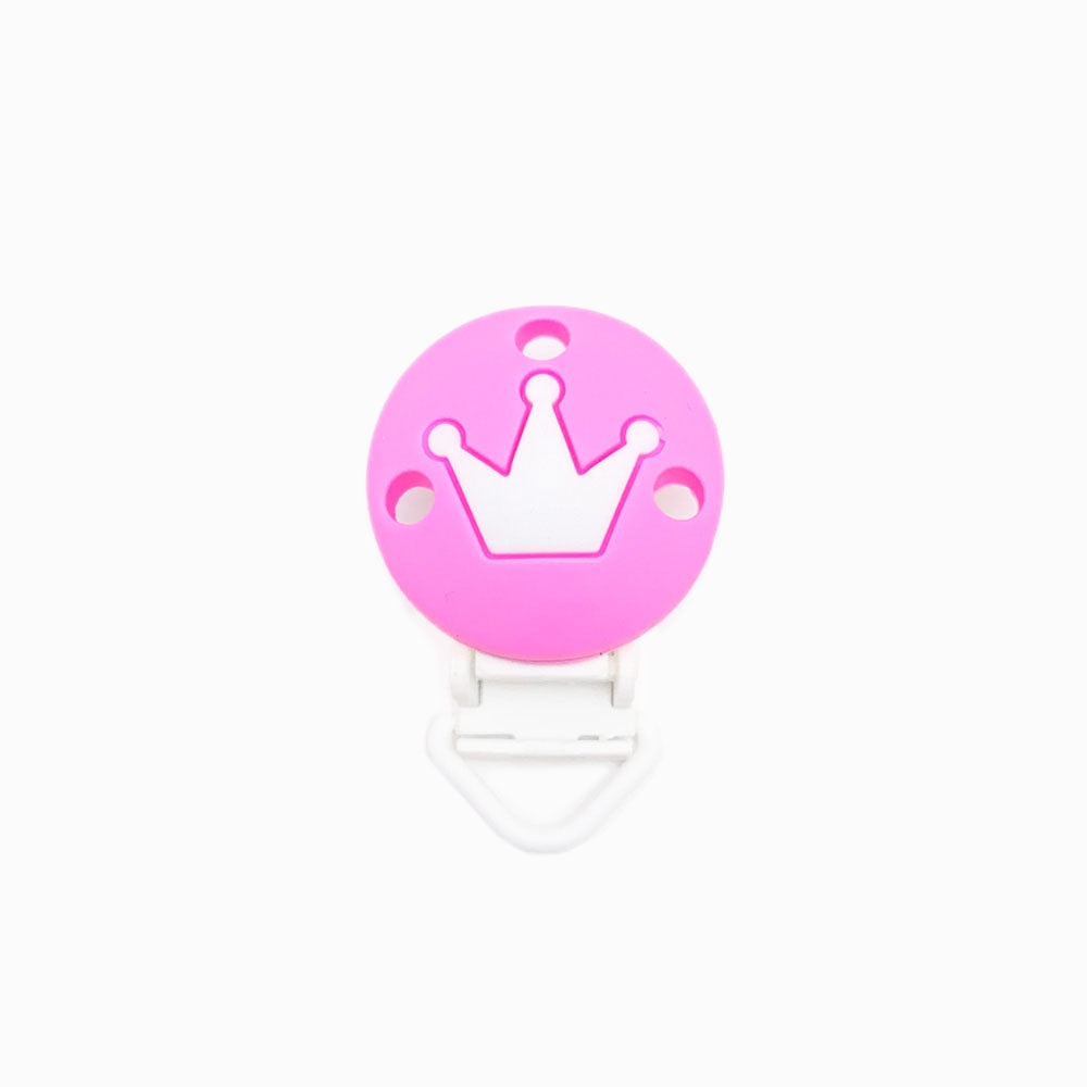 Mola para Chupeta de Silicone Clássico Coroa ROSA FORTE