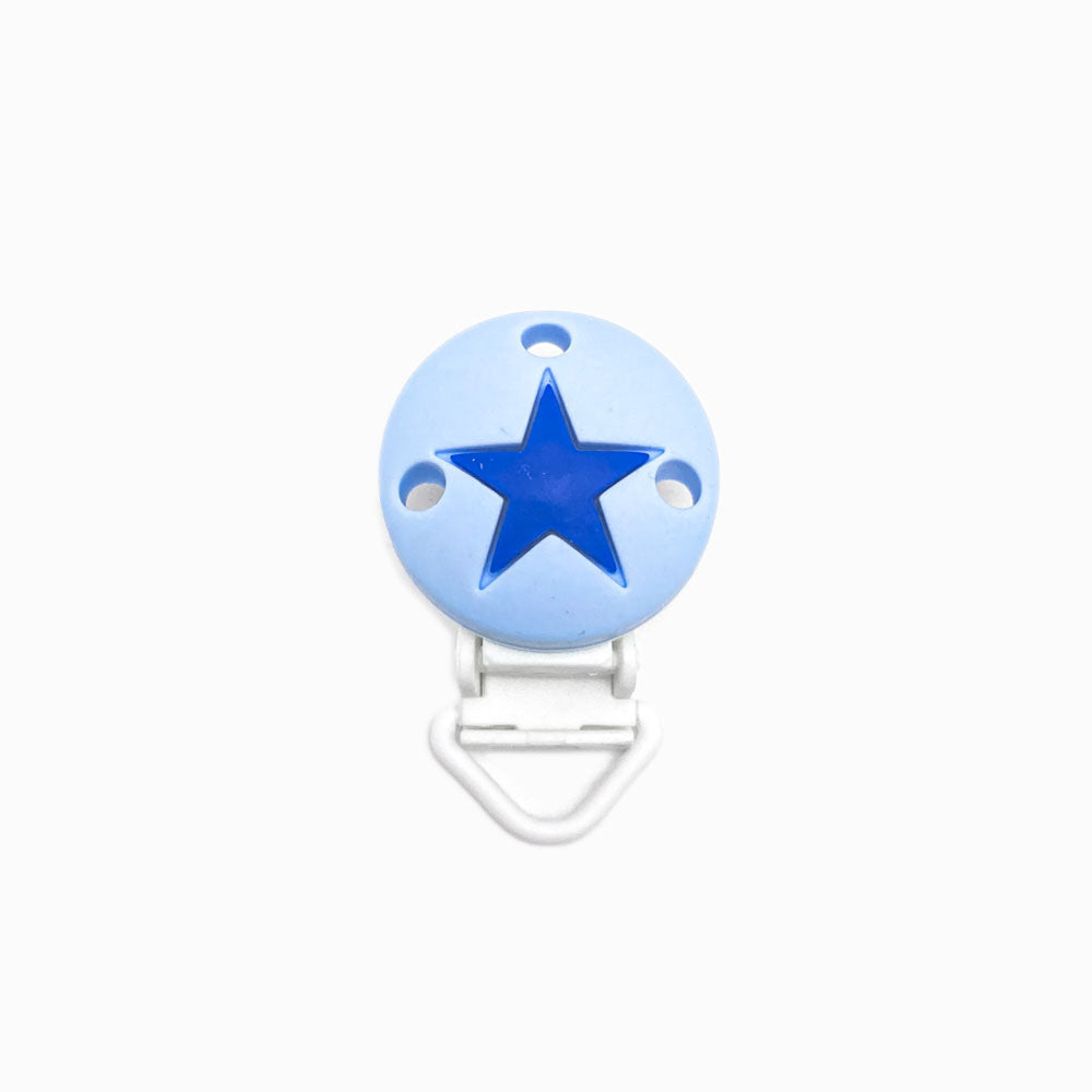 Mola para Chupeta de Silicone Clássico Estrela AZUL BEBÉ