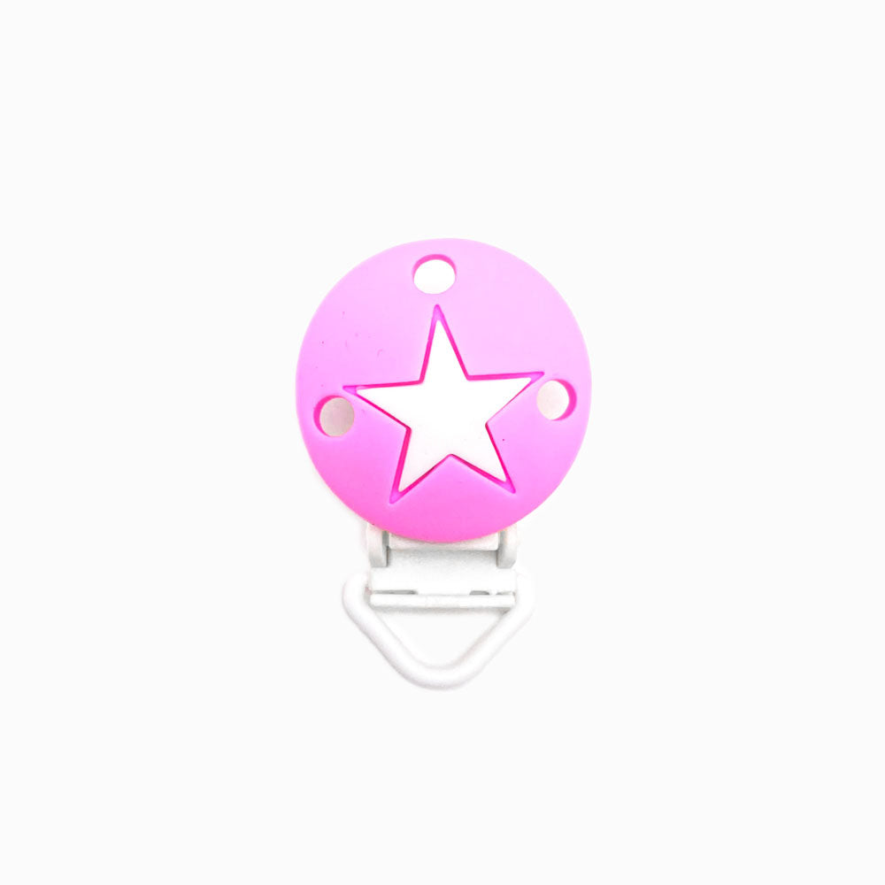 Mola para Chupeta de Silicone Clássico Estrela ROSA FORTE