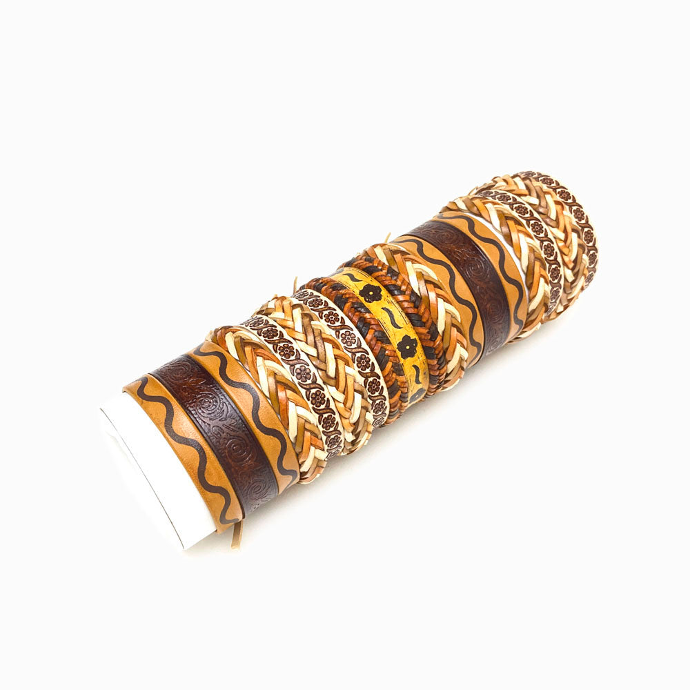 Lot of 24pcs Brown Leather Bracelet for Men