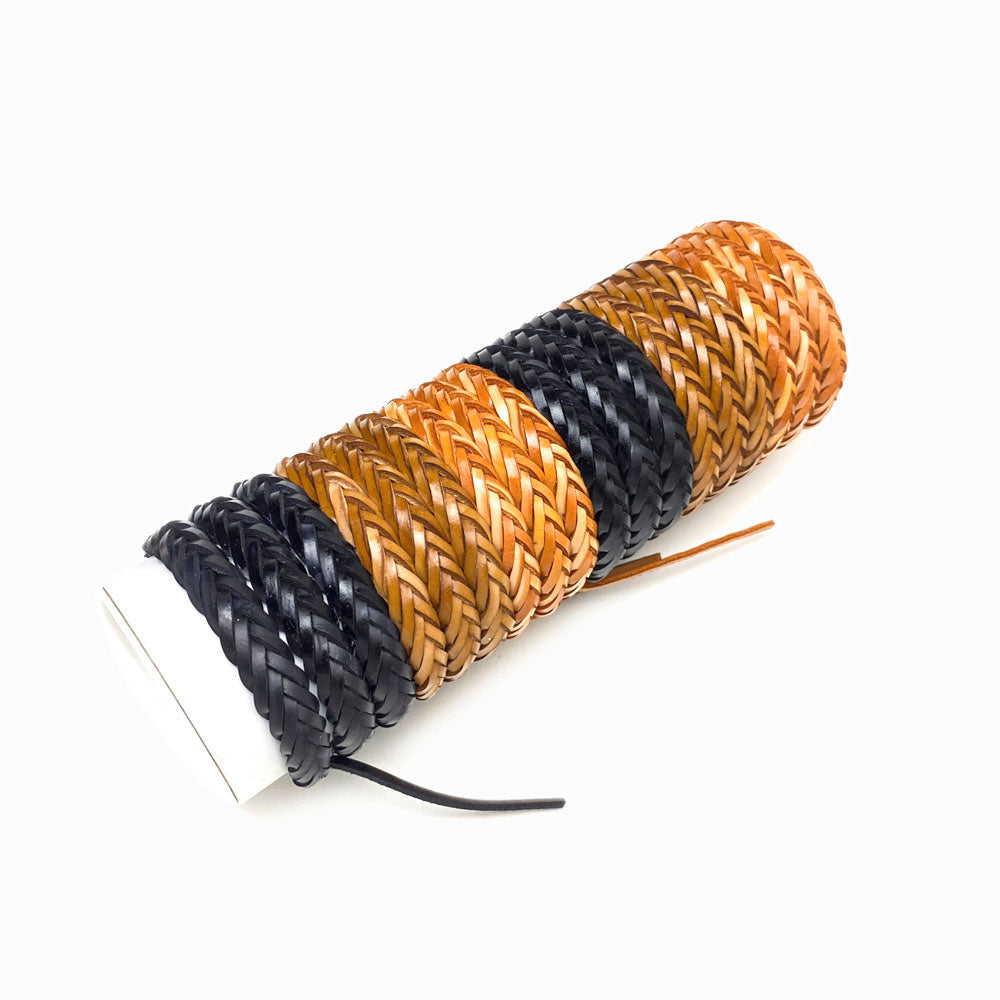LOTE 24 PULSEIRAS TRANÇADAS DE PELE PARA HOMEM