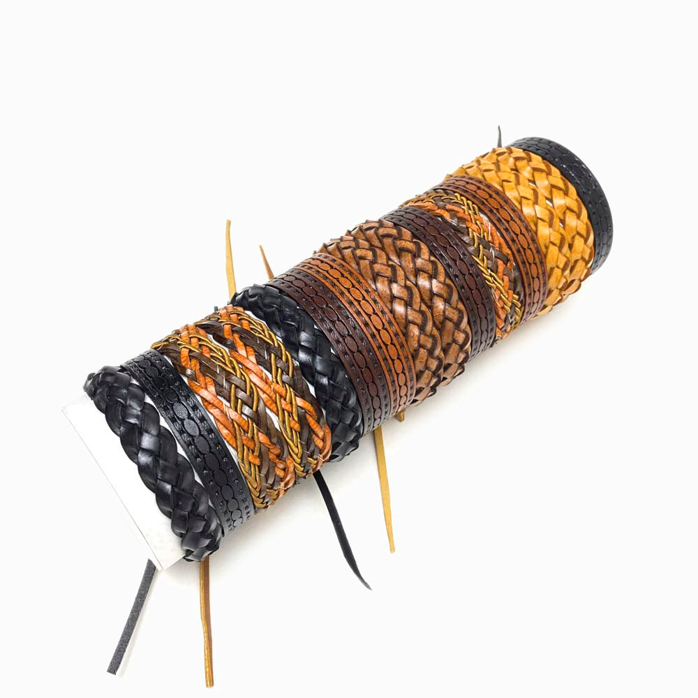 LOTE 24 PULSEIRAS AJUSTÁVEIS DE PELE PARA HOMEM