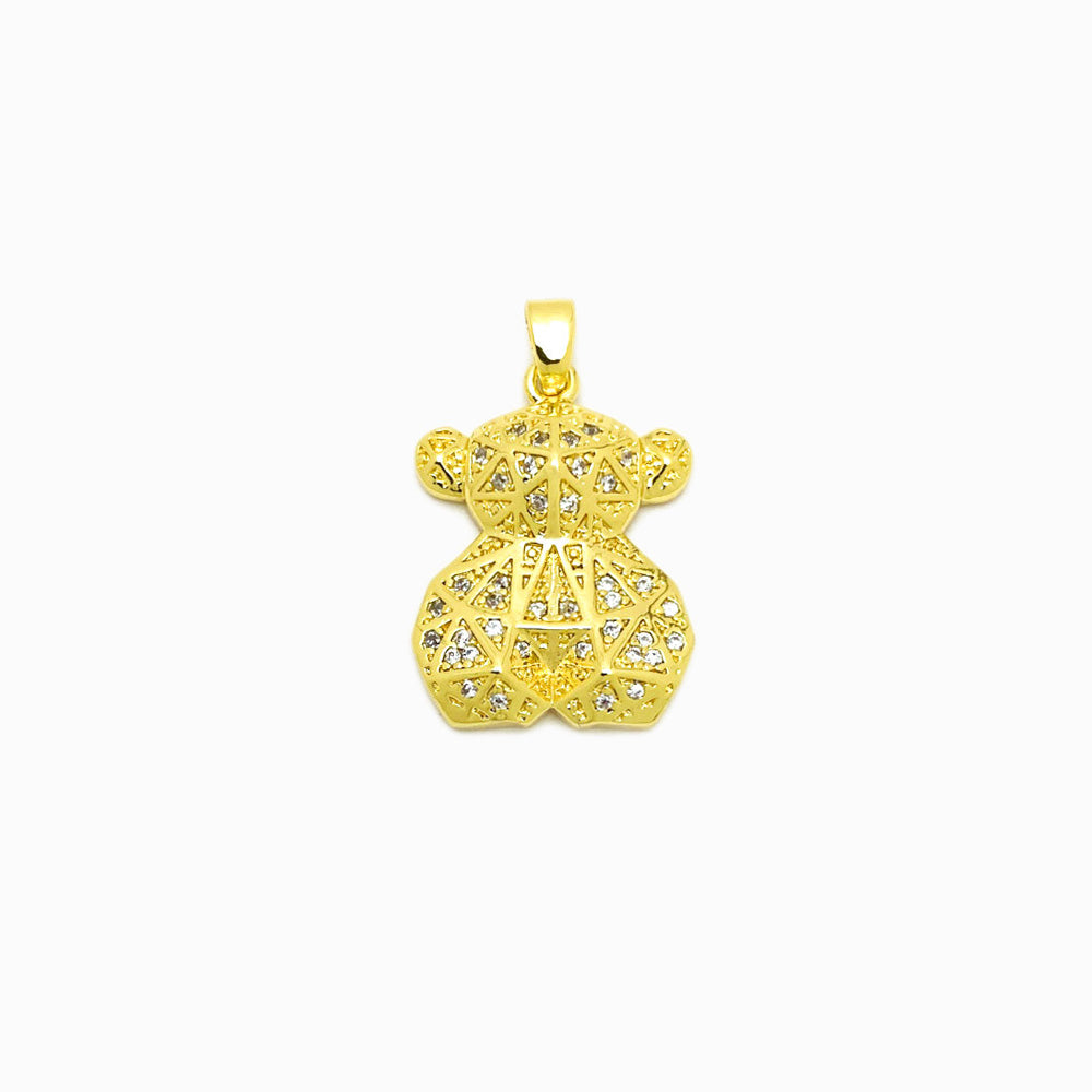 Pendente Urso 23x17mm - Latão com Zircónia PD5090