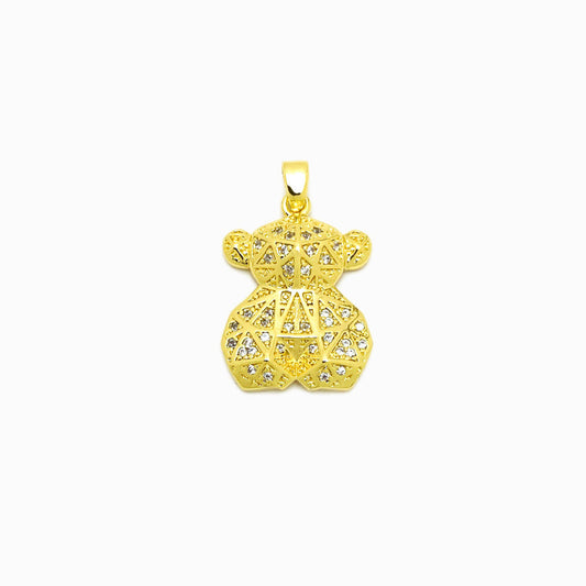Pendente Urso 23x17mm - Latão com Zircónia PD5090