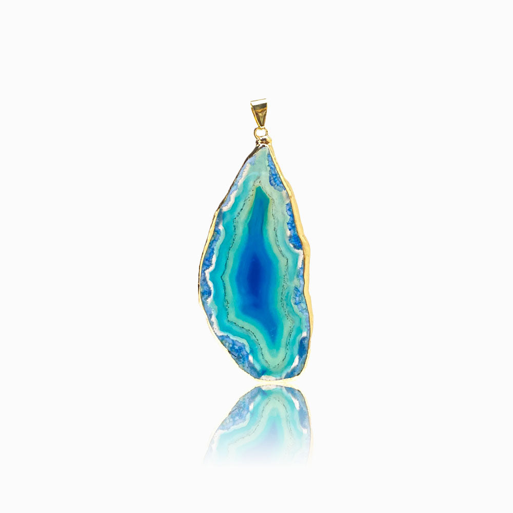 Pendente Chapa de Ágata Azul