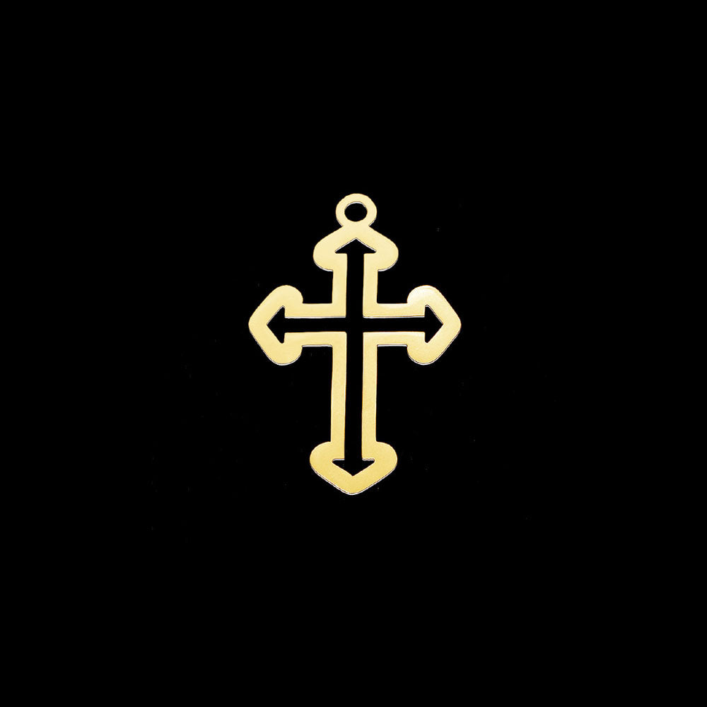 Pendente Cruz 30x20mm - Aço Inox Dourado