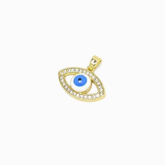 Pendente Olho Turco 19x13mm - Latão com Zircónia PD5074