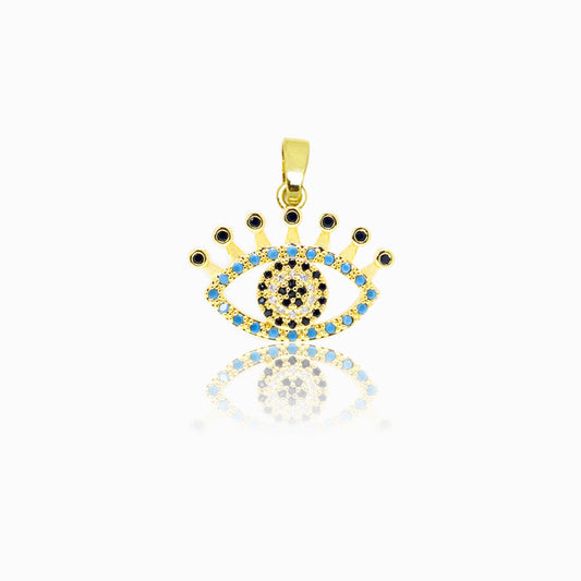Pendente Olho Turco 24x18mm - Latão com Zircónia PD5077