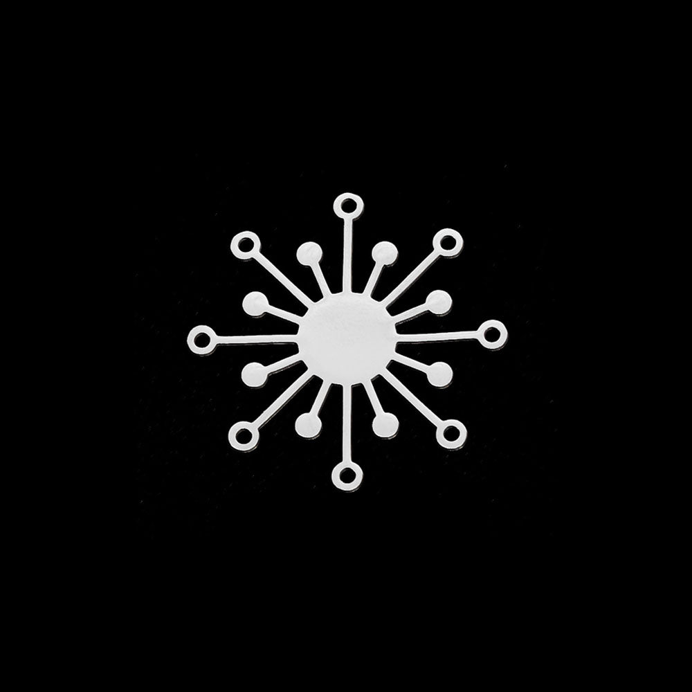 Pendente Sol 37x37mm - Aço Inox Prateado