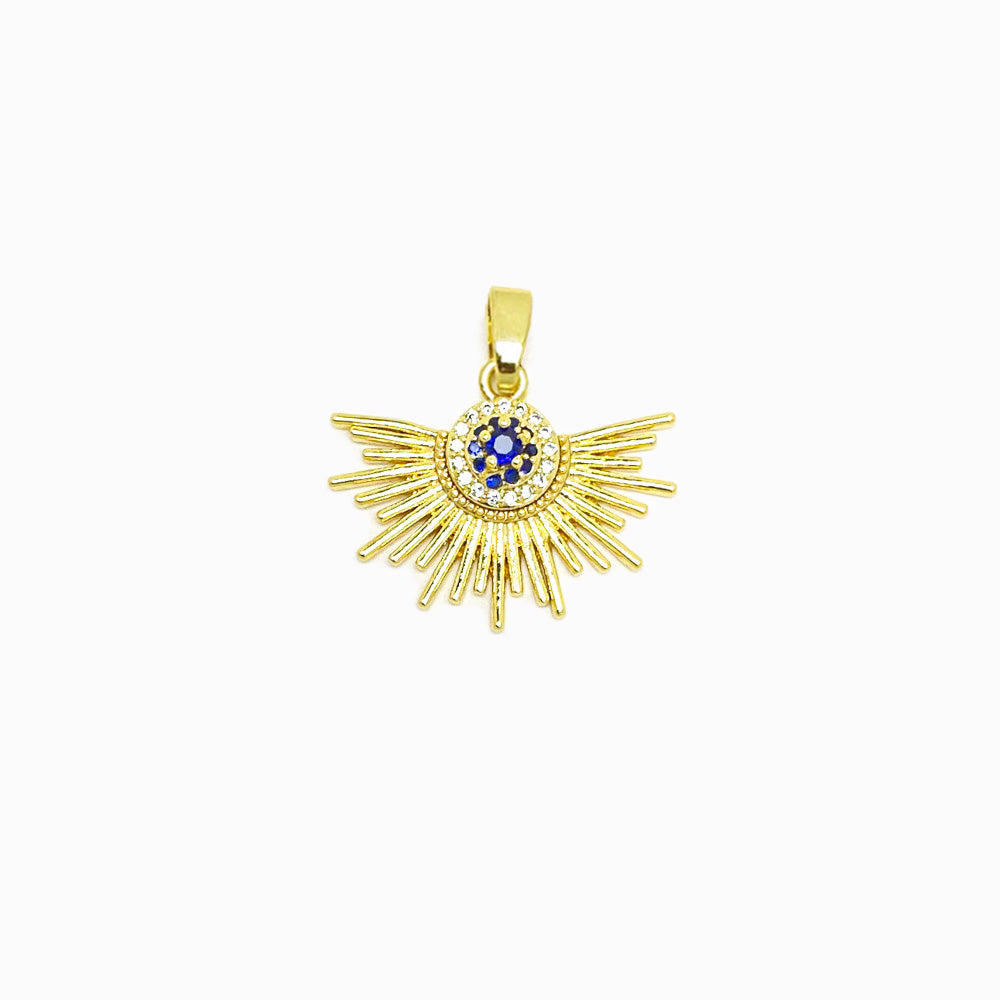 Pendente Sol 24x19mm - Latão com Zircónia PD5078