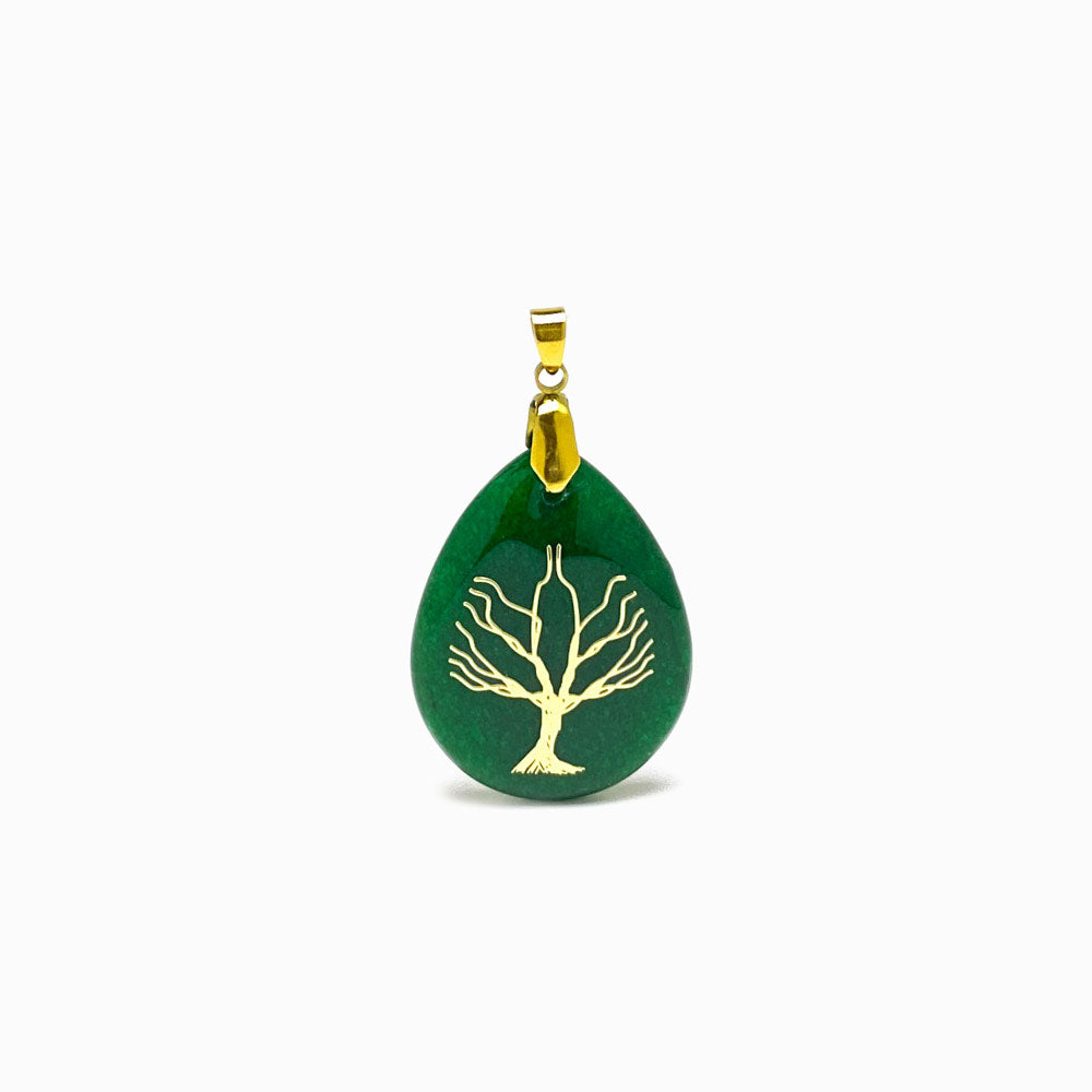 Pêndulo Jade Malasiano com Gravação Árvore da Vida