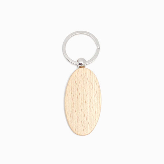 Porta-chaves de Madeira de Faia Oval 55x30mm