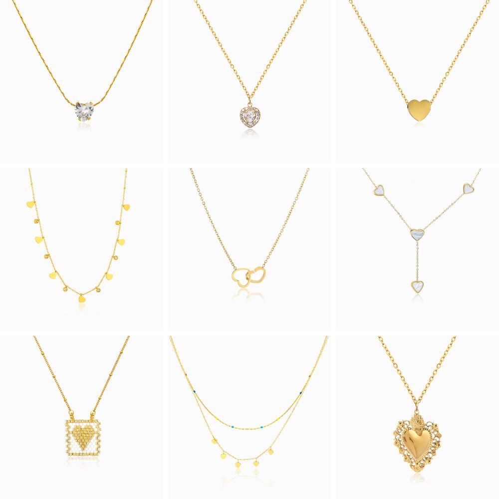 SET 9 HEART NECKLACES