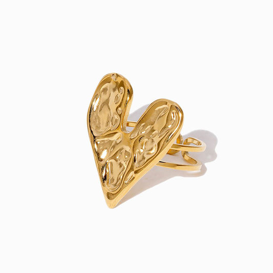 Anel Ajustável Coração JZ1617 - Aço Inox