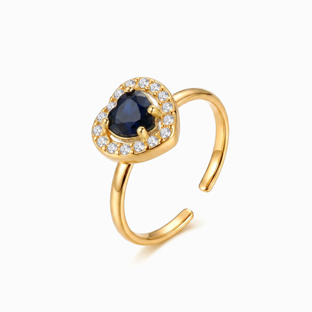 Anillo Ajustable Corazón con Circonita JZ1521 - Acero Inoxidable