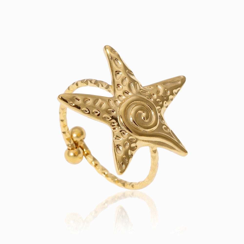 Anel Estrela do Mar JZ1605 - Aço Inox