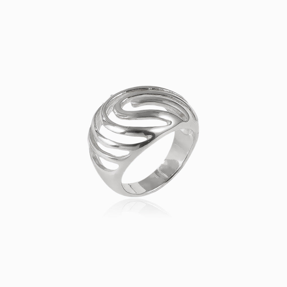 Anel Extravagante 17.2mm JZ1567 - Aço Inox Prateado