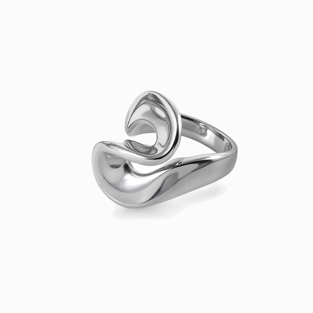 Anel Extravagante 17.2mm JZ1571 - Aço Inox Prateado